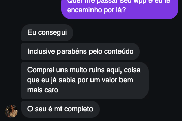 Print de depoimento real sobre o Guia de Estudo Saúde Mental